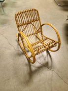 Restored Albini Style Child's Stick Reed Reed Rattan Rocking Chair