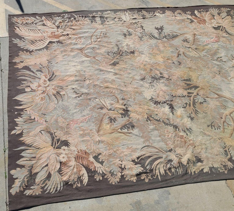 14' Foot Trans Atlantic Wool Tropical Palm Theme Area Rug