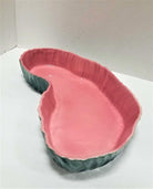 Mid Century Pink and Green Flamingo Ceramic Figurine in Flamingo Pool Tray.