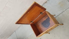 Restored Tiger Tortoise Bamboo Pedestal Side Table Storage Box