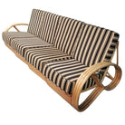 Restored MCM 3/4 Pretzel Rattan Sectional Sofa & Recliner Chair Living Room Set