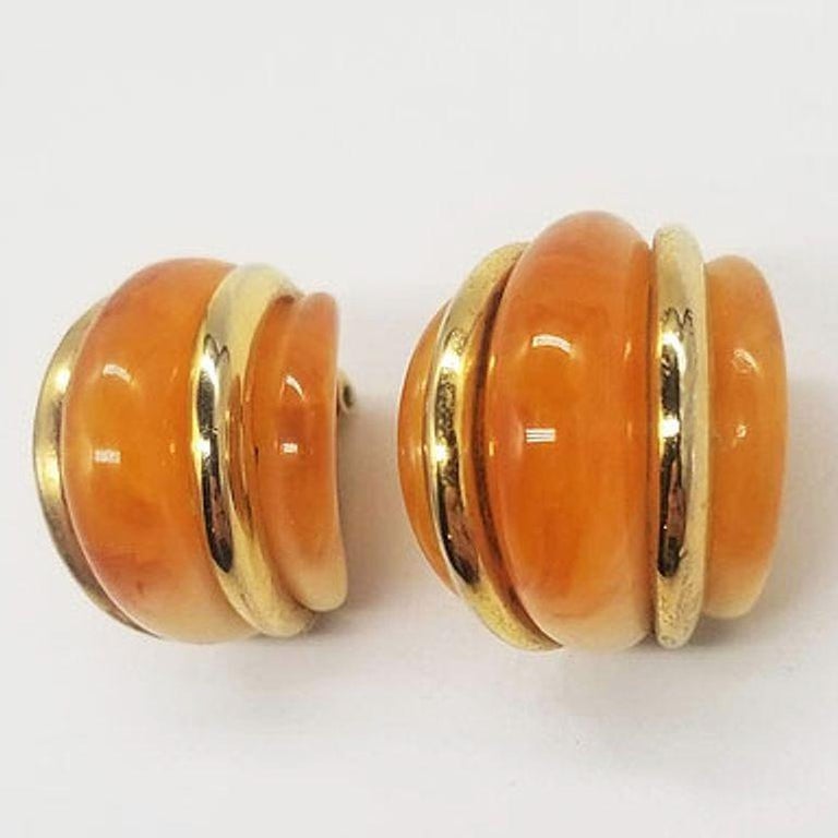 KENNETH JAY LANE Double Ribbed Domed Clip-On Earrings