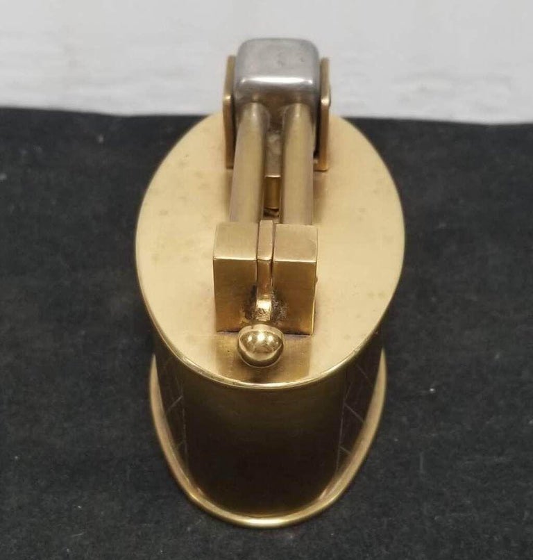 Swiss Brass Lift Arm Tabletop Lighter By Brilux for Dunhill