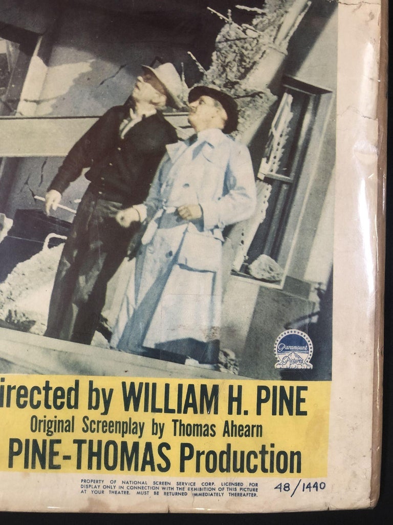 Original 1948 Disaster Movie Poster Paramount Studio