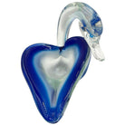 Hand Blown Blue & Transparent Murano Art Glass Swan Ring Tray