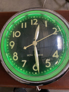 Chrome Art Deco "Chrono Lite-12" Commercial Neon Wall Clock by Seth Thomas, Cir