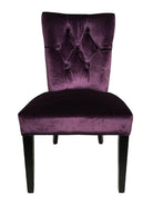 Pair of Vintage Purple Velvet Chairs with Tufted Padded Backrest