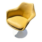 Eero Saarinen Yellow Leather Tulip Arm Chair Pedestal Collection by Knoll