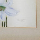 Mid-century Hawaiian Two Lilies Oil Painting on Paper signed E. Wolf, Framed