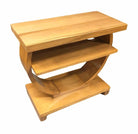 Blond Geometric Art Deco Side & Coffee Table by Gilbert Rohde for Brown Saltman