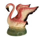 Mid-century California Pottery Ceramic Pink Flamingo Table Planter w/ Light Base