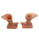 Mid-century Modern Pink Calla Lilly Horn Shaped Ceramic Vase, Pair