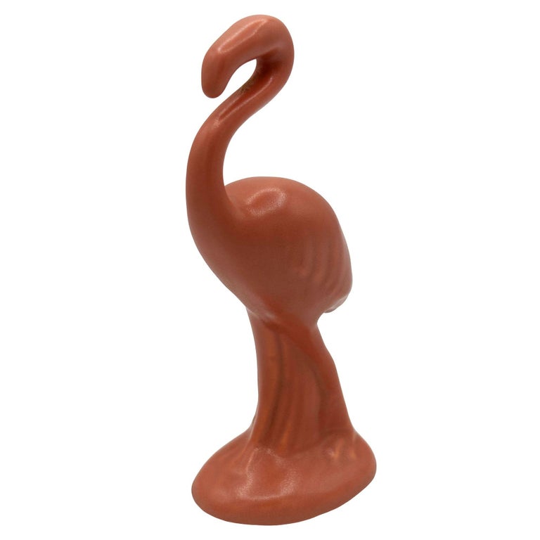 MCM Ceramic Curious Watcher Modernist Pink Flamingo Tabletop Statue by Metlox
