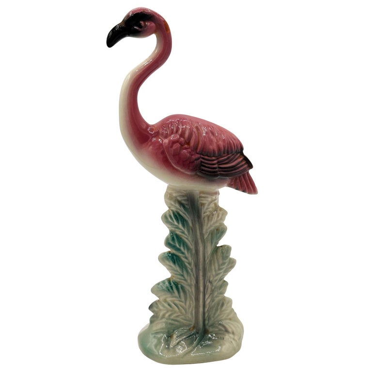 MCM Ceramic California Pottery Standing Tall Pink Flamingo Figurine Statue
