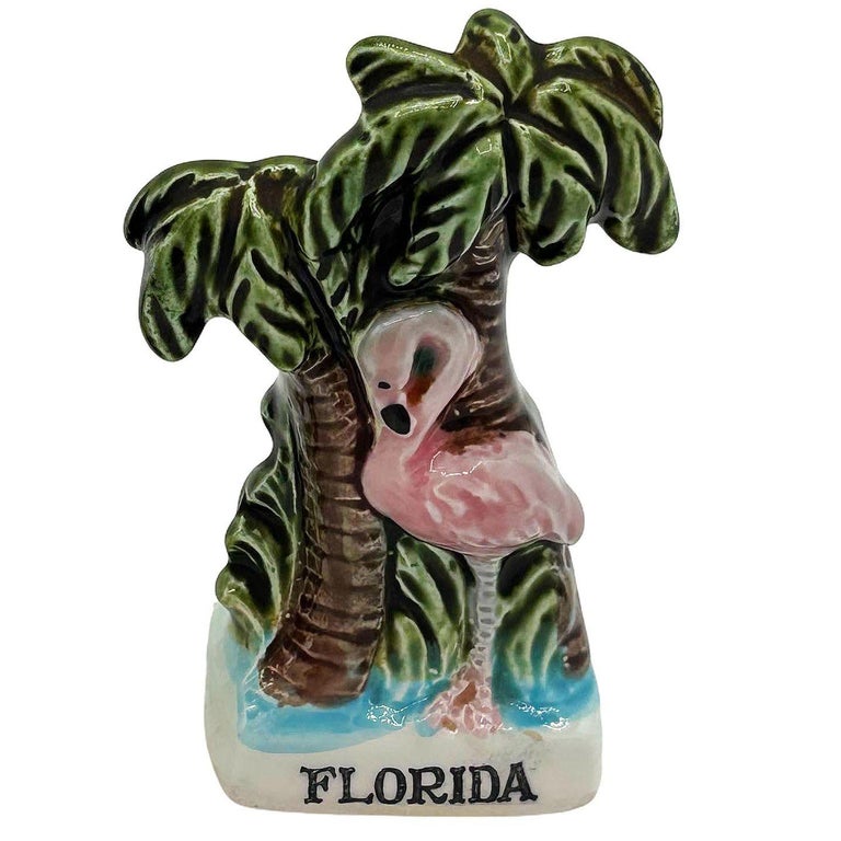Mid-century Florida Flamingo Ceramic Salt & Pepper Shaker Set