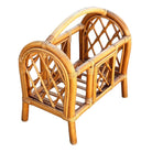 Restored Mid-century Rattan "Triumphal Arch" Magazine Rack with Handle