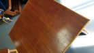 Restored Rattan Original Paul Frankl 4 Person 3-Strand Mahogany Dining Table