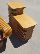Restored Rattan 6 Strand Square Pretzel Lounge Chair Livingroom Set