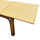 Restored Mid-century Blond Expanding Hinge Leaf Rattan Dining Table
