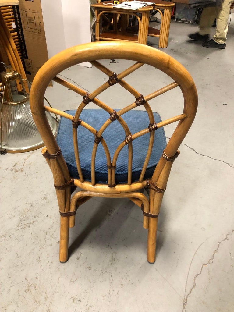 Restored Rattan Dining Chairs with Cathedral Back