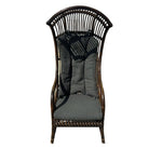 Restored Mid-Century Dark Stained Rattan Canopy Chair, Pair
