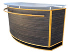 1990s Postmodern Dry Bar w/ Plexiglass Top & Rattan Borders