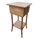 Aesthetic Movement Tiger Tortoise Bamboo & Grassmat Pedestal Table Storage Box