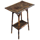 Restored Aesthetic Movement Tiger Bamboo Rectangle Side Table w/ Embossed Top