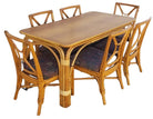 Ficks Reed Restored Rattan Dining Room Table and Chairs Set