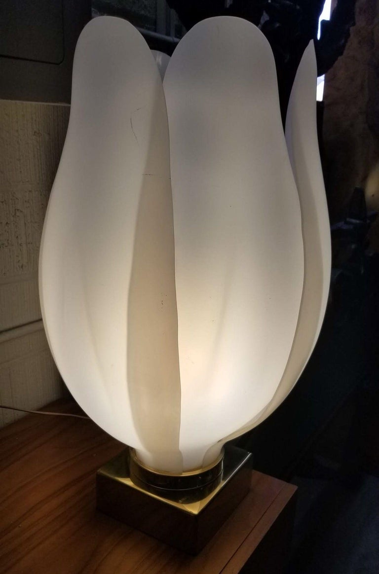 Oversized Acrylic Tulip Lamp in the style of Roger Rougier