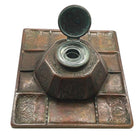Art Nouveau Tiffany Studios Bronze "Zodiac" Pattern Inkwell on Tray #1078