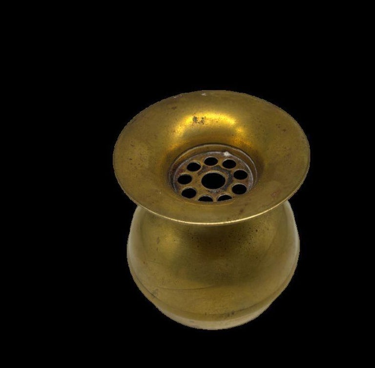Antique Brass Ash Tray with Detachable Lid by M.A.B. Co.