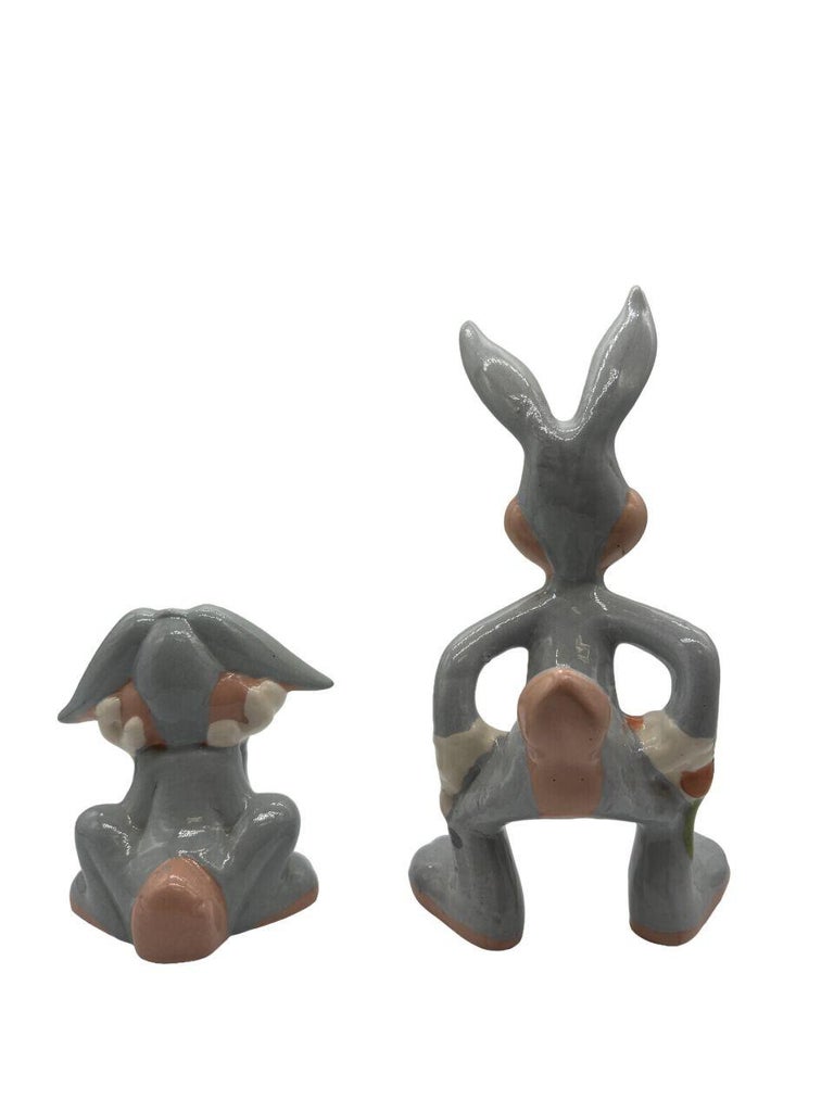 Vintage Looney Toons Bugs Bunny Porcelian Statue Pair Warner Bros by Evan Shaw