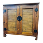 Oriental James Mont Style Koa & Stick Rattan Stereo Cabinet