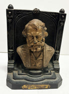 Solid Brass Bookends Bust Of Henry W. Longfellow by "B & H" Bradley and Hubbard