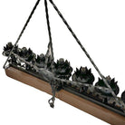 Spanish Revival Wrought Iron 7-Light Wood Beam Grand Wall Sconce, 2 Available