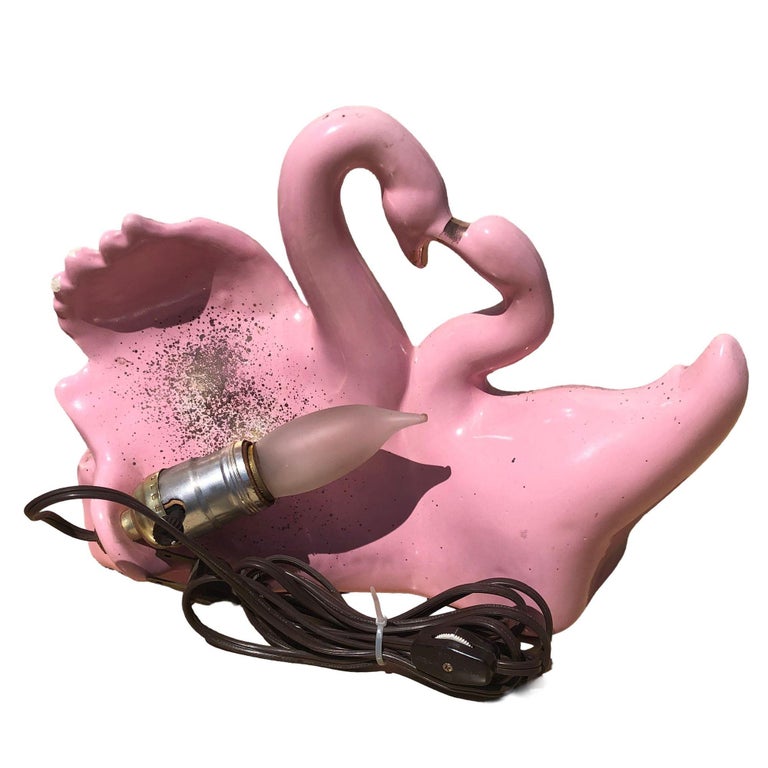 California Pottery Swan Love TV Planter & Lamp by Royal Fleet