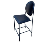 1990s Dakota Jackson Memphis style "Vik-Ter" Black Leather Counter Stool