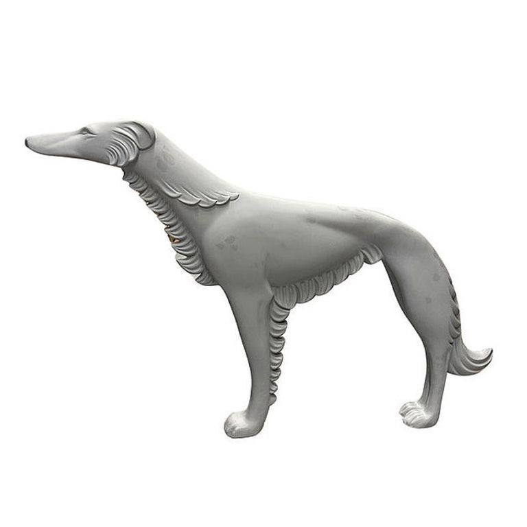 Life-Size Art Deco Styled Fiberglass Borzoi Russian Hunting Hound Dog Statue