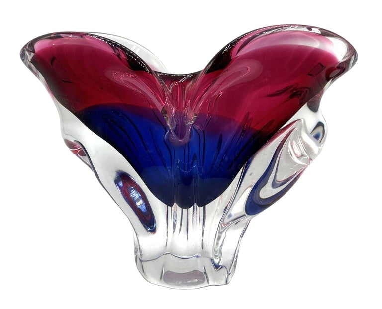 Mid-Century Art Glass Bowl Attributed to Josef Hospodka Czechoslovakia