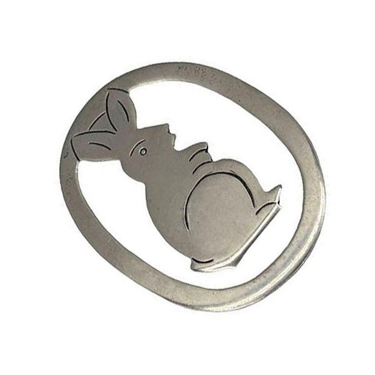 Vintage Hand Etched Taxco 925 Sterling Silver Bunny Rabbit Bookmark