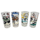 Set of 7 MCM Barware Highball "Cities Of The World" Drinking Glasses