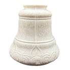 Art Nouveau Frosted Milk Glass Bellflower Floral & Stripes Globe , 2.25" Fitter