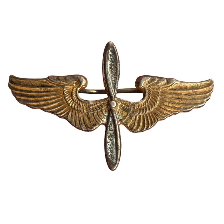 WWII US Army Air Corps Cadet Sterling Silver Badge Pin by Meyer