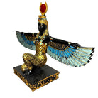 Hand Painted Resin Egyptian Goddess Tabletop Sculpture of Winged Deity Isis