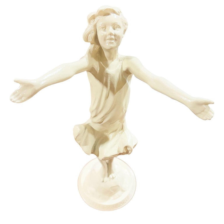 1916 " The Good Fairy" Spelter Metal Nymph Statue by Jessie McCutcheon Raleigh