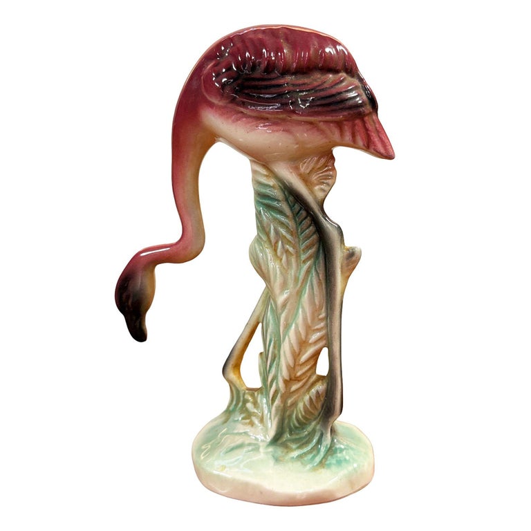 MCM California Pottery Ceramic Grazing Tropical Pink Flamingo Figurine Statue