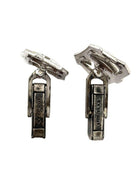 Vintage Sterling Silver Cufflinks w Mono Initials "SH" or "HS" with Faux Diam