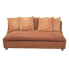 Modern Banquette Italian w/ Burgundy Olive Diamond Print Upholstery