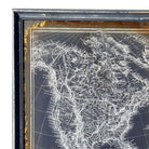 19th Century Monochrome Cartographic Map of North America, Framed